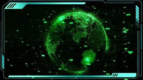 Animation green digital frame with green word and space for texture background. Stock Footage 213446370