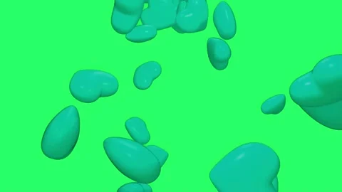 Animation green heart shape floating on green screen. Stock Footage 231088569
