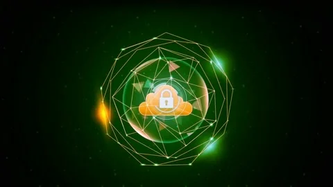 Animation green HUD digital frame with orange cloud and space. Stock Footage 213444906