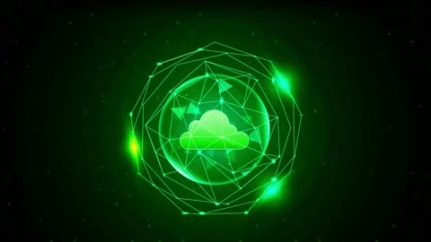  	Animation green HUD digital frame with green cloud and space Stock Footage 213445518