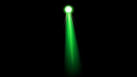 Animation green light beam from above on black background.  Stock Footage 128628128