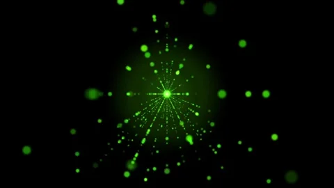 Animation green light sparkles with black background.  Stock Footage 276370355