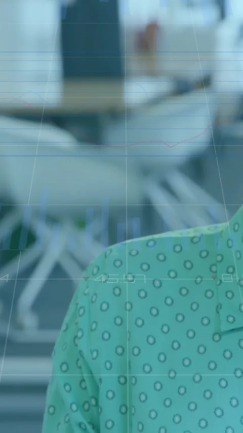 Animation of green line and data processing over caucasian businesswoman Stock Footage 343902377