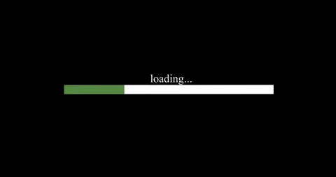 Animation of a green loading indicator from 0 to 100 with text on a black bg. Stock Footage 308100417