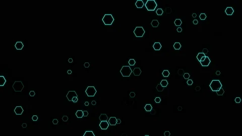 Animation of green neon hexagonal particles. Stock Footage 112369281