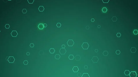 Animation of green neon hexagonal particles. Stock Footage 112369331