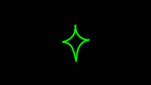 Animation green neon light star shape isolate. Stock Footage 172919644