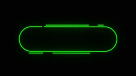 Animation green neon light text box on black screen.  Stock Footage 220488612