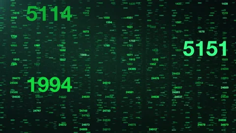 Animation of green numbers Stock Footage 159096876