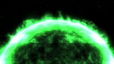 Animation of green outer space star burning brightly in universe 動画素材 208794881