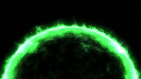 Animation of green outer space star glowing brightly in universe 動画素材 208794883