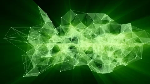 Animation of green plexus network transforming to neon spanish text - Stories. Stock Footage 103185002