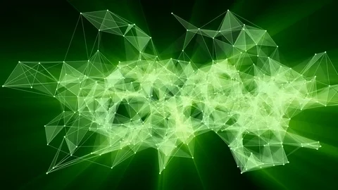 Animation of green plexus network transforming to neon russian text - Thank you. Stock Footage 103235659