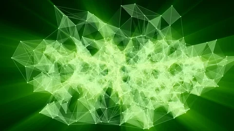 Animation of green plexus network transforming to neon arab text - Join us. Stock Footage 103287618