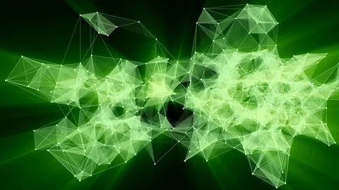 Animation of green plexus network transforming to neon chinese text - Join us. Stock Footage 103287787