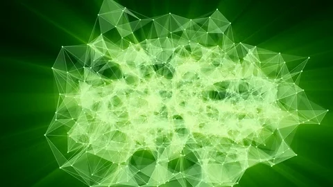 Animation of green plexus network transforming to neon spanish text - Join us. Stock Footage 103288545