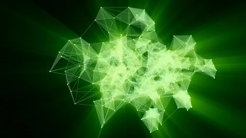 Animation of green plexus network transforming to chinese text - communication. Stock Footage 103400813