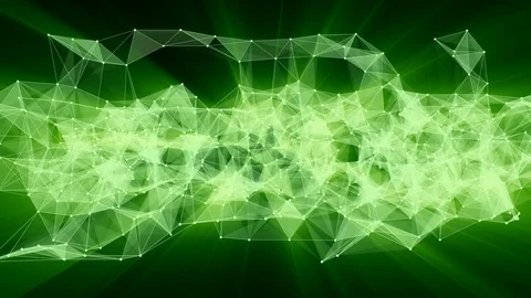 Animation of green plexus network transforming to russian text - communication. Stock Footage 103400932