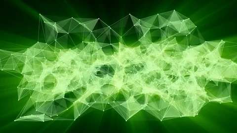 Animation of green plexus network transforming to spanish text - communication. Stock Footage 103400969