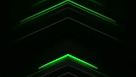 Animation of green running arrows up on a dark background. Stock Footage 234410062