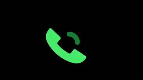 Animation green telephone isolate on black background.  Stock Footage 203160811