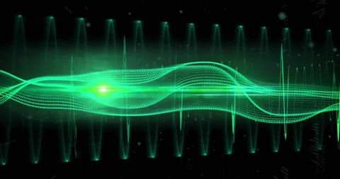 Animation of green trails over binary coding Video stock 307896248