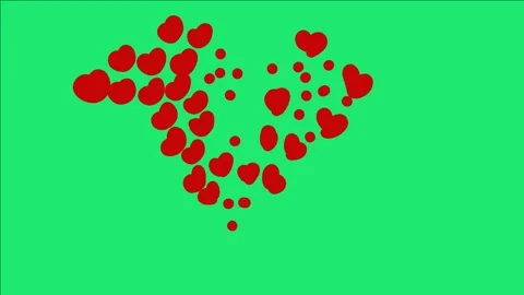 Animation greenscreen effect red love shape Stock Footage 232970968