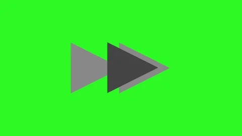 Animation of a grey fast forward icon with two triangles on a green screen Stock Footage 319611858