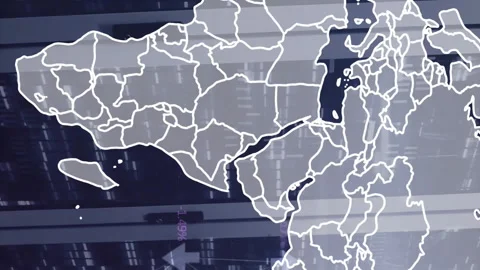 Animation of grey world map over flashing computer servers in server room Stock Footage 312831478