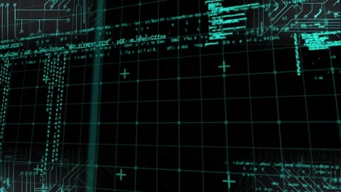 Animation of grid and data processing | Stock Video | Pond5