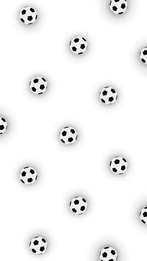 Animation of grid of black and white football ball or soccer ball shapes with in Stock-Footage 339317001