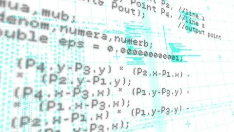 Animation of grid pattern and computer language over white background Stock Footage 330055309