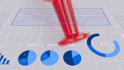 Animation of grid pattern with multiple graphs and charts with changing numbers Stock Footage 232807578