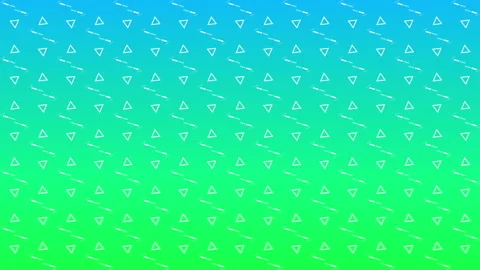 Animation of a grid of white triangular shapes on a green and blue gradient Stock Footage 311036754