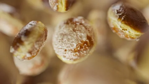 Animation of a group of donuts. Defocus. Close-up. Stock Footage 315968752