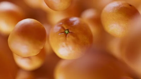 Animation of a group of mandarin. Defocus. Close-up. Stock Footage 315969959