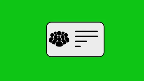 Animation of group user profile card appearing with check mark on green bac.. 库存影片 346497130