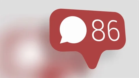 Animation of growing comment reaction number Stock Footage 107797018