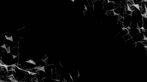 Animation of a growing network of connected lines and dots. Abstract Stock Footage 94824641