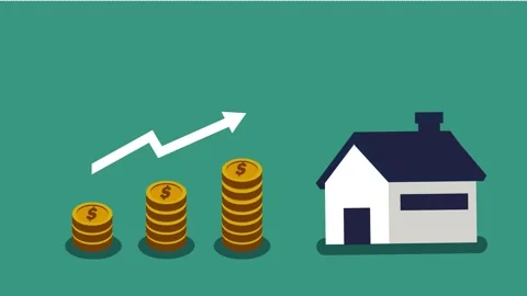 Animation Growth Coin Stack With Arrow Graph Represent Success On Property Stock Footage 303358869