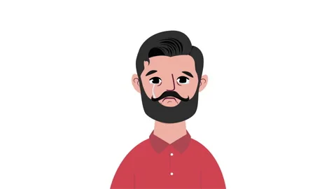 Animation guy crying. Young man crying motion footage Stock Footage 145279101