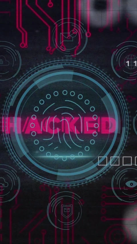 Animation of hacked text and digital data processing over black background Stock Footage 342996784