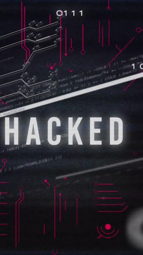 Animation of hacked text, numbers, circuit board pattern and computer language Stock Footage 342612879