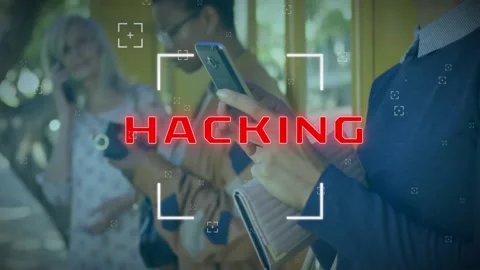 Animation of hacking text and data processing over asian businessman using Stock Footage 326629226
