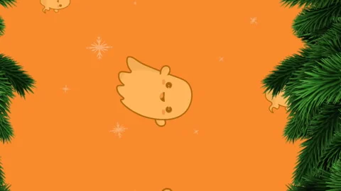 Animation of halloween ghost pattern on orange background Stock Footage 312533717