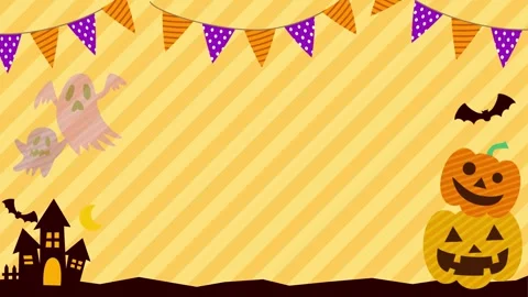 Animation of Halloween pumpkins having a fun party Stock Footage 244294929