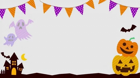 Animation of Halloween pumpkins having a fun party Stock Footage 244295556