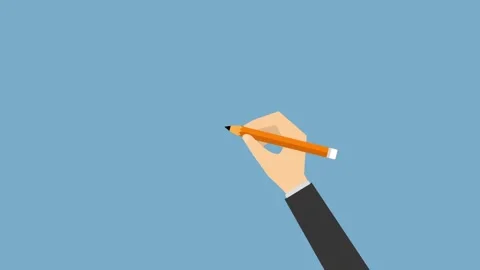 Animation of Hand Drawing Illustration on Blue Background in Minimalist Style Vídeos de archivo 341920170