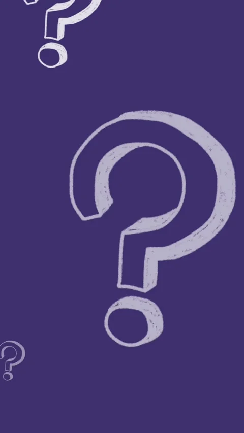 Animation of hand drawn question marks moving on purple background Stock Footage 331630724