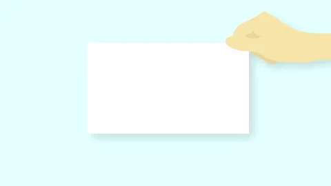 Animation hand holding a blank poster on a turquoise background 動画素材 138067787